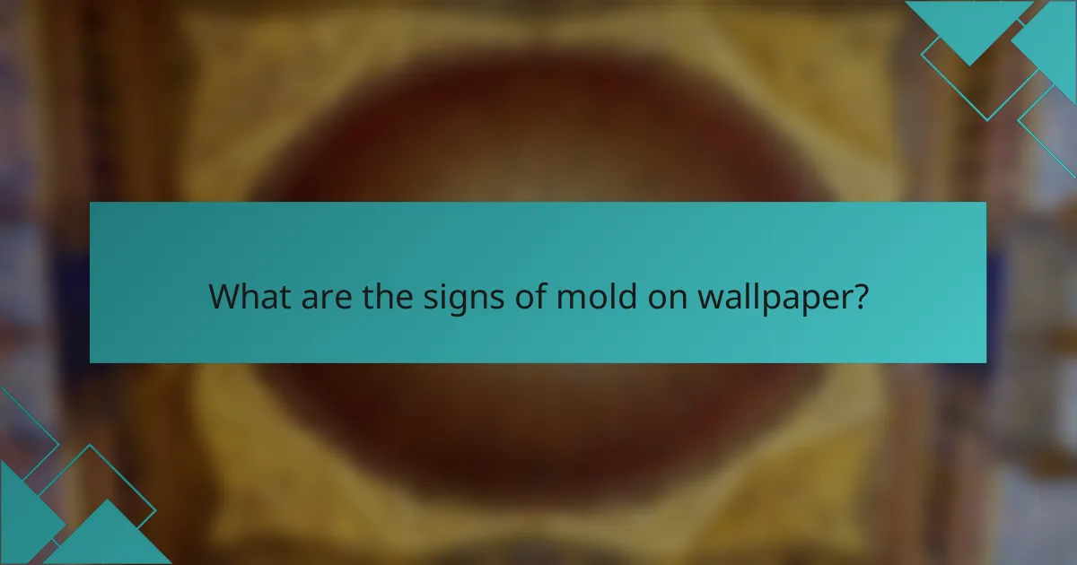 What are the signs of mold on wallpaper?
